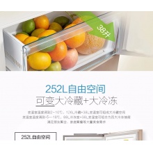 【新品】美的（Midea）冰箱三门 小型家用 无霜变频冰箱 三门冰箱 BCD-252WTPM(E)